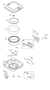 Air Cleaner Group Diagram and Parts List for 385447-0466-B5 200000 - 399999 Briggs and Stratton Engine